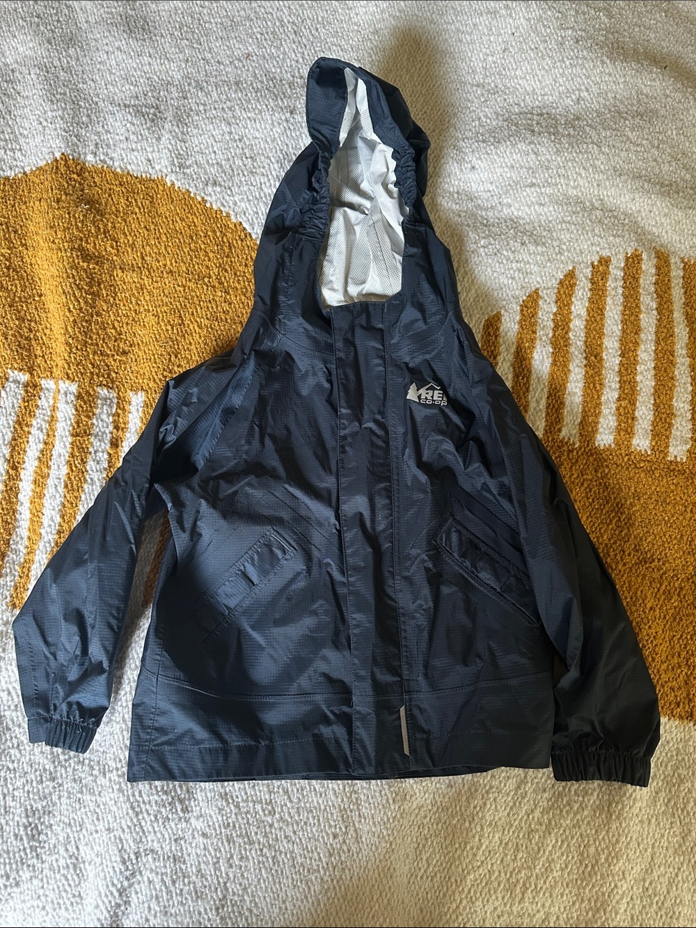 REI Navy Hooded Rain Jacket